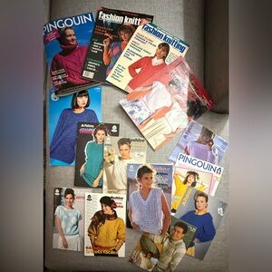 ASSORTED KNITTING PATTERNS 3 MAGAZINES & MORE - 14 PIECES TOTAL